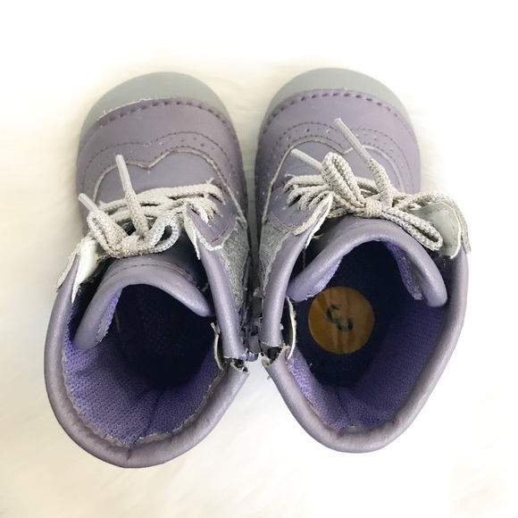 Stride Rite Purple and Grey High Top Boots size 3 - Picture 4 of 5